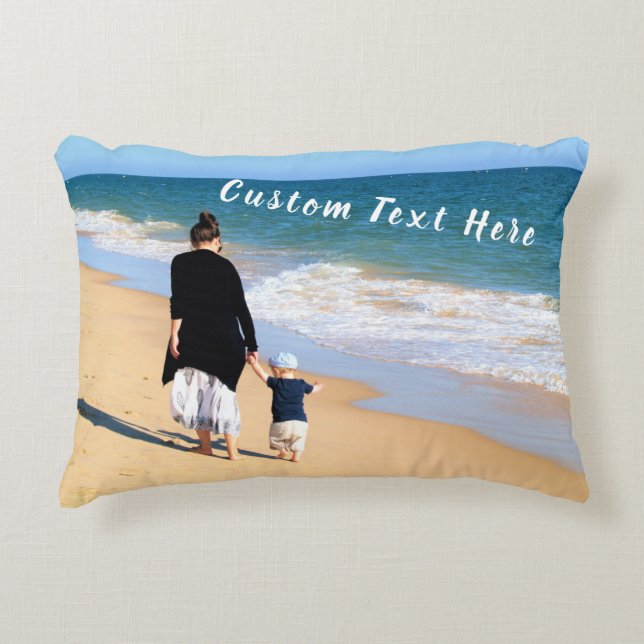 Personalised Your Photo Pillow with Custom Text (Front)