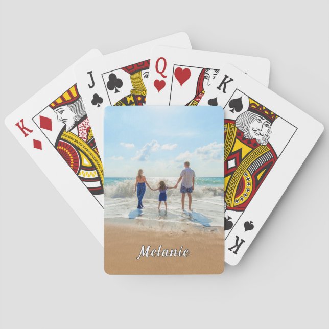 Personalised Your Photo Playing Cards Custom Name (Back)