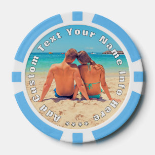 Personalised Your Photo Poker Chips Custom Text