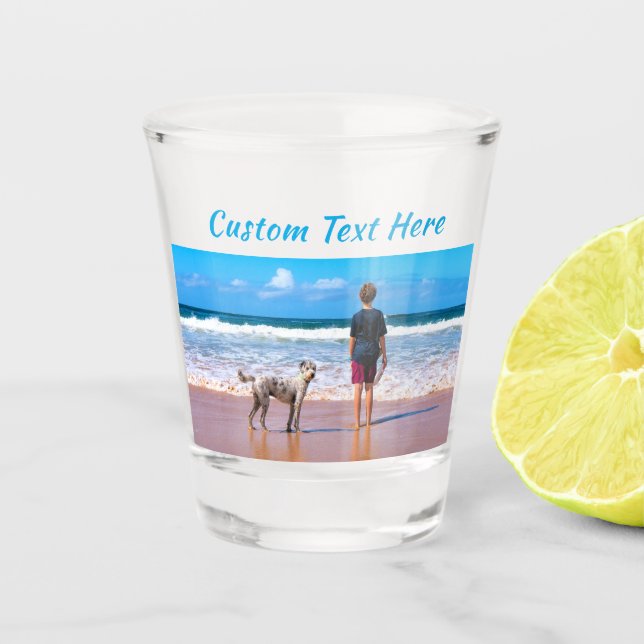 Personalised Your Photo Shot Glass Custom Text (Front)