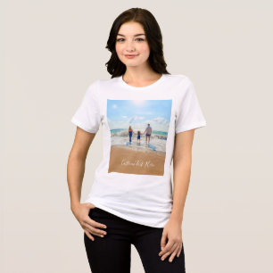 Personalised Your Photo T-Shirt with Custom Text Tri-Blend Shirt