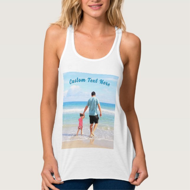 Personalised Your Photo Tank Top with Custom Text (Front)
