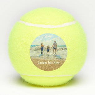 Personalised Your Photo Tennis Balls Custom Text