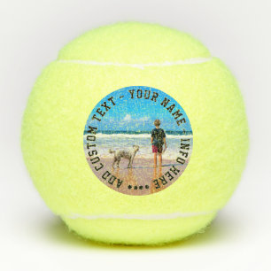 Personalised Your Photo Tennis Balls Custom Text
