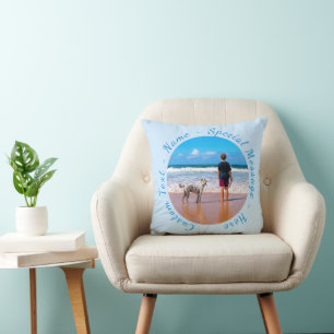 Personalised Your Photo Throw Pillow Custom Text