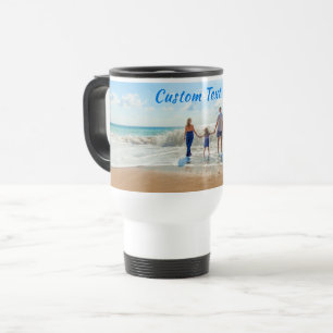 Personalised Your Photo Travel Mug and Custom Text