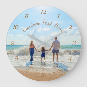 Personalised Your Photo Wall Clock and Custom Text