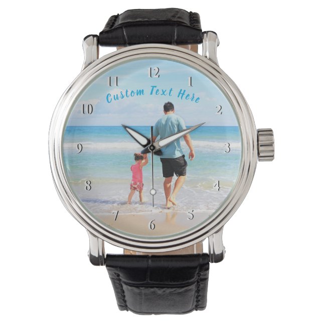 Personalised Your Photo Watch Gift and Custom Text (Front)