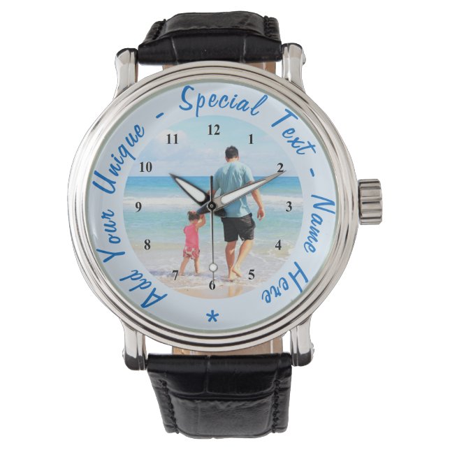 Personalised Your Photo Watch with Custom Text (Front)
