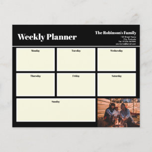 Personalised Your Photo Weekly Planner Plain Black