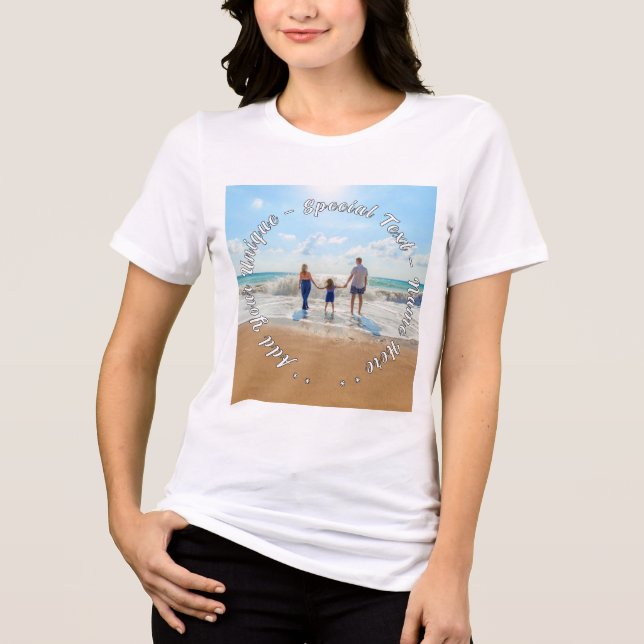 Personalised Your Photo with Custom Text Tri-Blend Shirt (Front)
