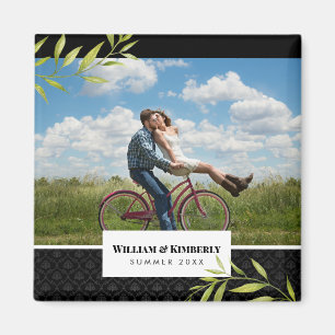 Personalised Your Photo with Laurel and Damask Magnet