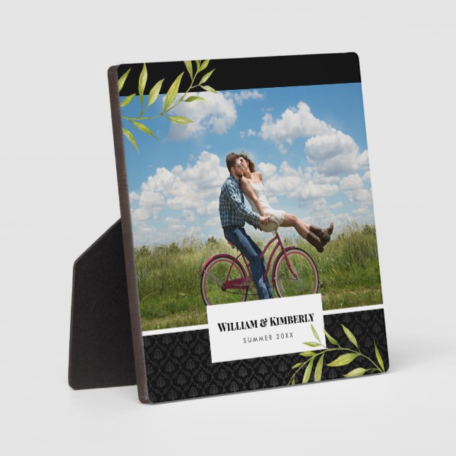 Personalised Your Photo with Laurel and Damask Plaque (Front)