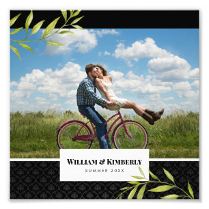 Personalised Your Photo with Laurel and Damask Print