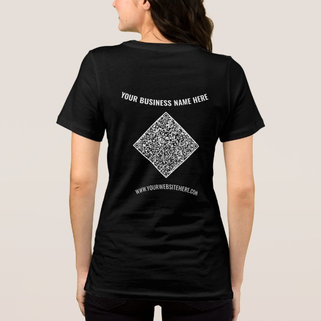 Personalised Your QR Code and Custom Text Business Tri-Blend Shirt (Back)