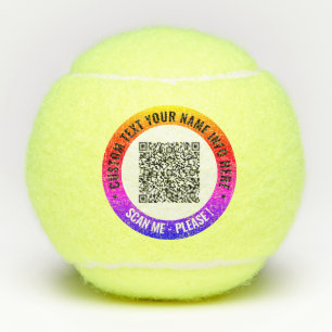 Personalised Your QR Code Custom Text Tennis Balls