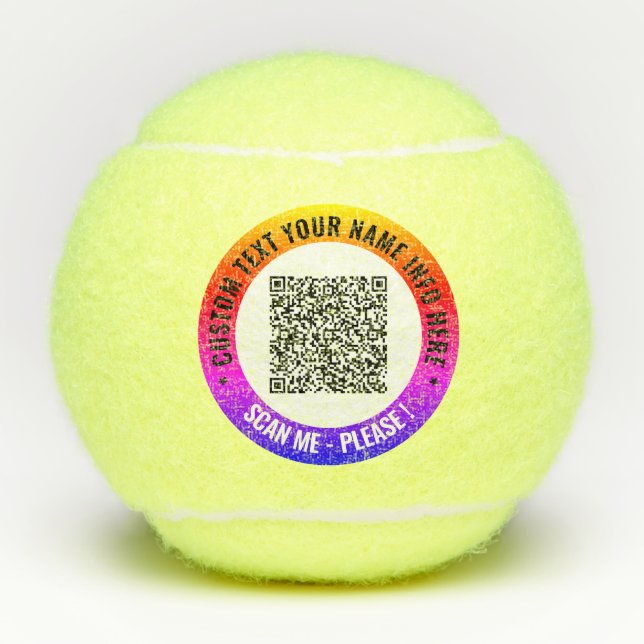 Personalised Your QR Code Custom Text Tennis Balls (Front)