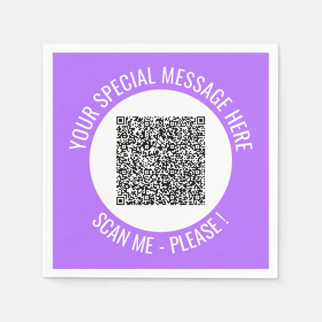 Personalised Your QR Code Napkins with Custom Text (Front)