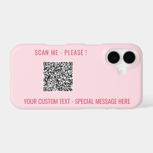 Personalised Your QR Code Text iPhone Case Example (Back Horizontal)