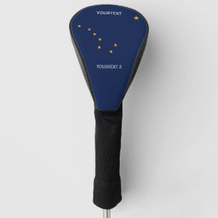 Personalised Your Text Alaska State Flag on a Golf Head Cover