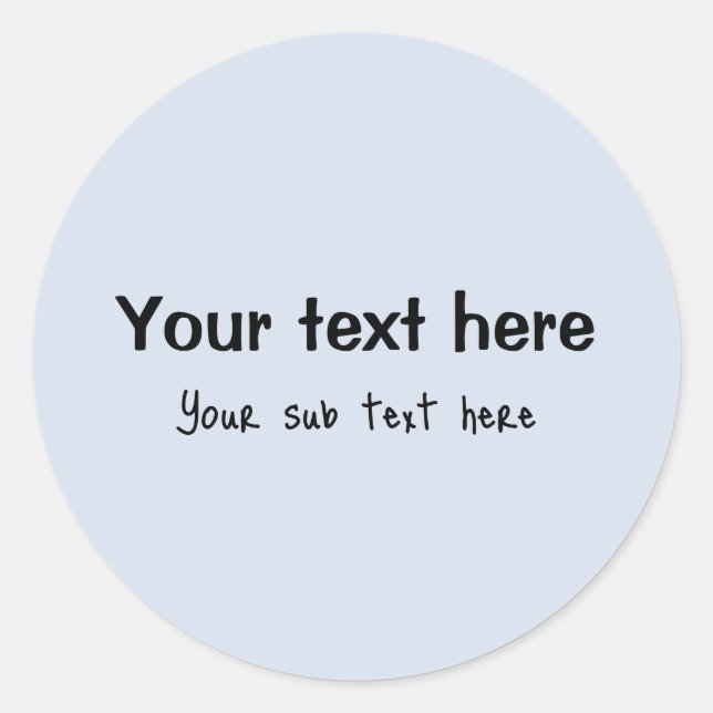 Personalised Your Text Classic Round Sticker (Front)