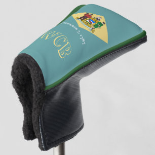 Personalised Your Text Delaware State Flag on a Golf Head Cover