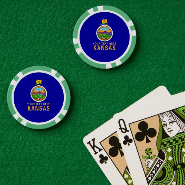 Personalised Your Text Kansas State Flag on a Poker Chips (Poker Table (Double))