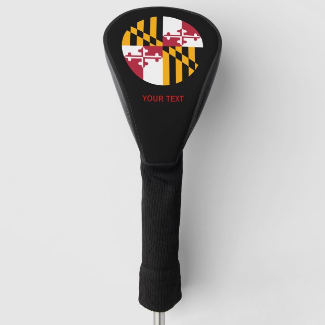 Personalised Your Text Maryland State Flag on a Golf Head Cover (Front)