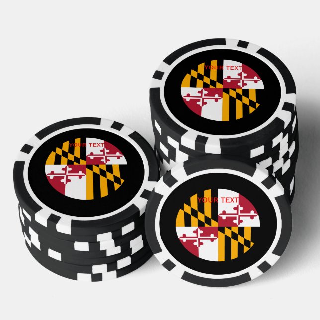Personalised Your Text Maryland State Flag on a Poker Chips (Stack)