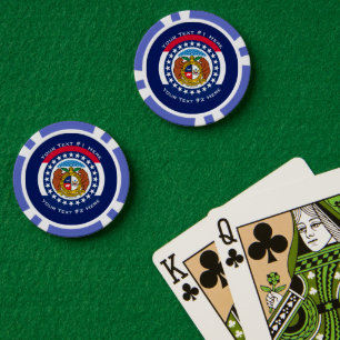 Personalised Your Text Missouri State Flag on a Poker Chips