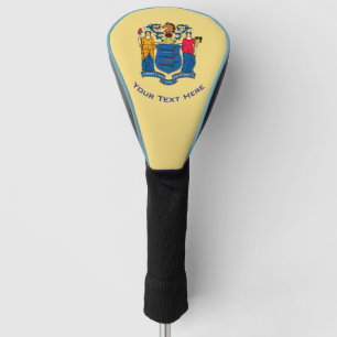Personalised Your Text New Jersey State Flag on a Golf Head Cover