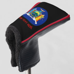 Personalised Your Text New York State Flag on a Golf Head Cover