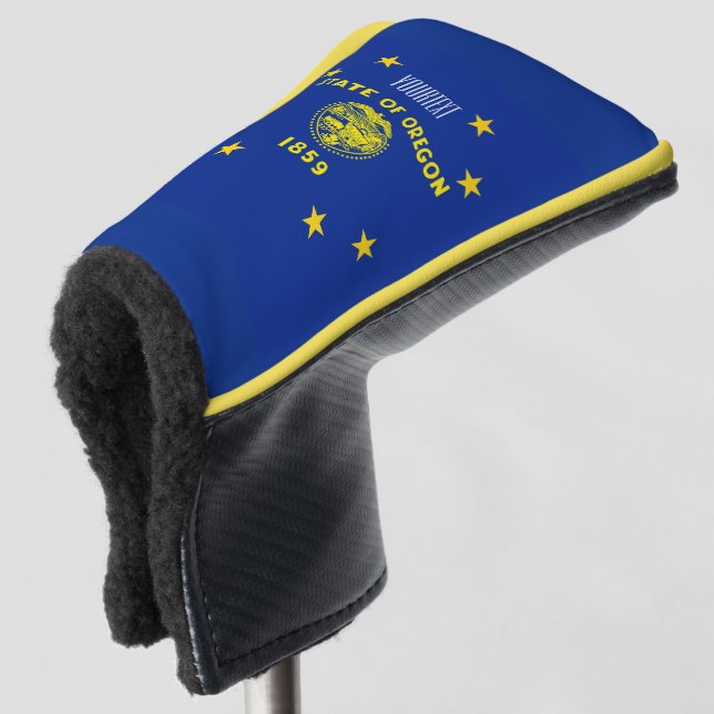 Personalised Your Text Oregon State Flag on a Golf Head Cover (3/4 Front)