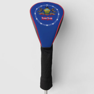 Personalised Your Text Pennsylvania State Flag on Golf Head Cover