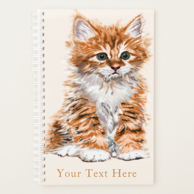Personalised Your Text Planner with Cute Baby Cat (Front)