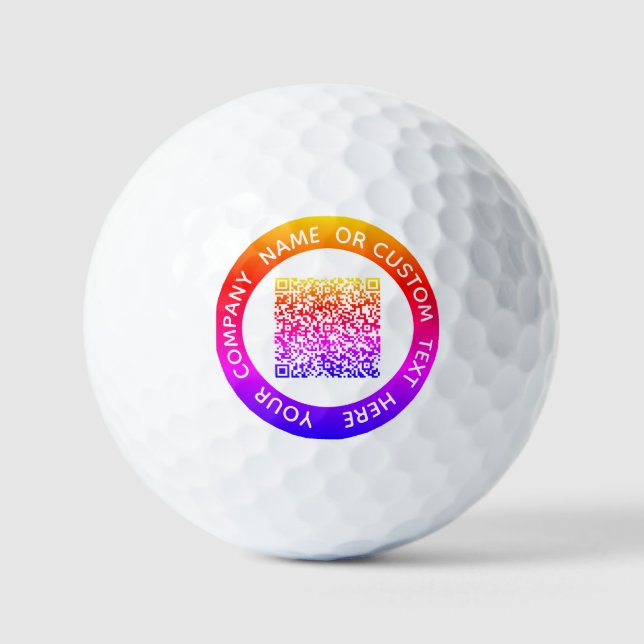Personalised Your Text QR Code Stamps Golf Balls (Front)