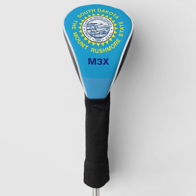Personalised Your Text South Dakota State Flag Golf Head Cover (Front)