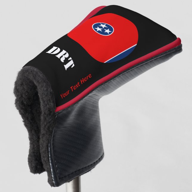 Personalised Your Text Tennessee State Flag Golf Head Cover (3/4 Front)