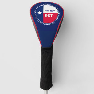 Personalised Your Text Texas State Flag on a Golf Head Cover