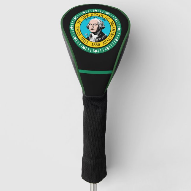 Personalised Your Washington State Flag on a Golf Head Cover (Front)