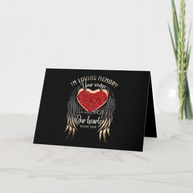 Personalised Your Wings Were Ready But Our Hearts Card (Front)