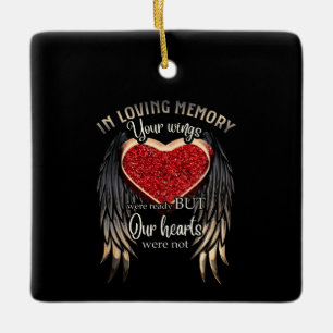 Personalised Your Wings Were Ready But Our Hearts Ceramic Ornament