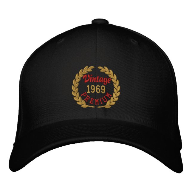 Personalised Your YEAR Premium Laurels Embroidery Embroidered Hat (Front)