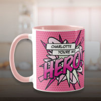 Personalised You're My HERO Comic Book Pink