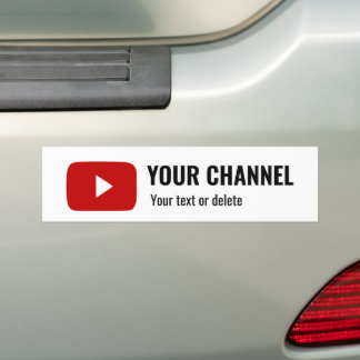 Personalised Youtube Channel Name Custom Bumper Sticker