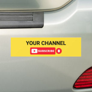 Personalised Youtube Channel Name Custom Bumper Sticker