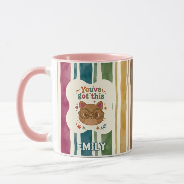 Personalised You've Got This Cat Mug (Left)