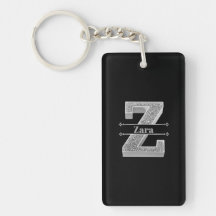 Personalised Z Initial Silver Monogram Your Name