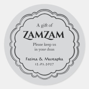 Personalised Zamzam Water Gift Favour Sticker