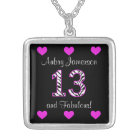 Personalised Zebra: 13th Birthday Necklace